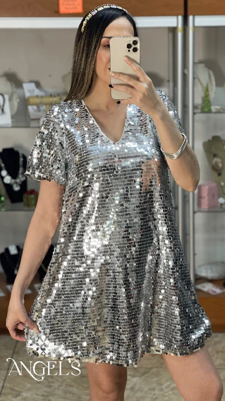 Silver Sequins Dress